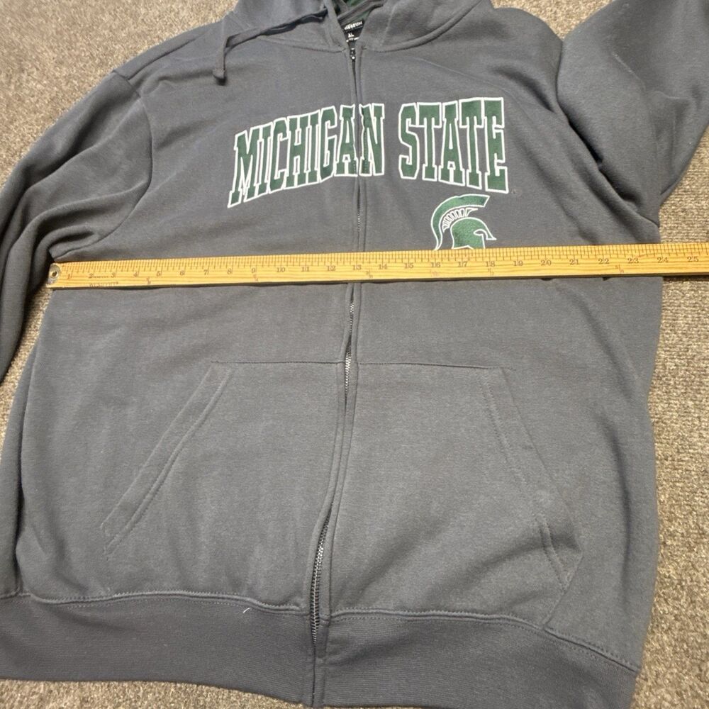 Colosseum Michigan State Spartans Hoodie Mens XL Gray Full Zip Embroidered - Picture 7 of 8